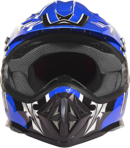 Typhoon Youth Kids Offroad Gear Combo Helmet Gloves Goggles DOT Motocross ATV Dirt Bike MX Motorcycle