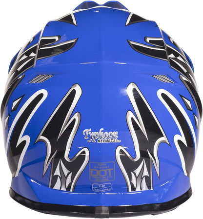 Typhoon Youth Kids Offroad Gear Combo Helmet Gloves Goggles DOT Motocross ATV Dirt Bike MX Motorcycle